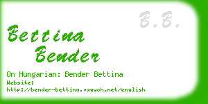 bettina bender business card